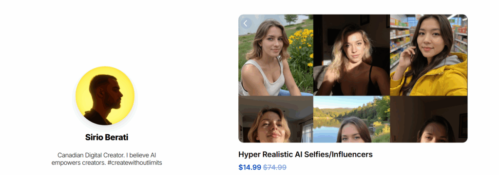 Sirio Berati – Hyper Realistic AI Selfies/Influencers