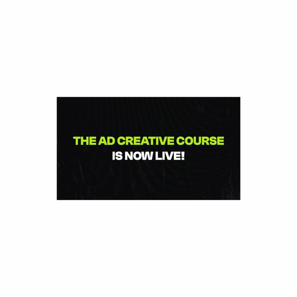 the Ad Creative course by Fraser Cottrell