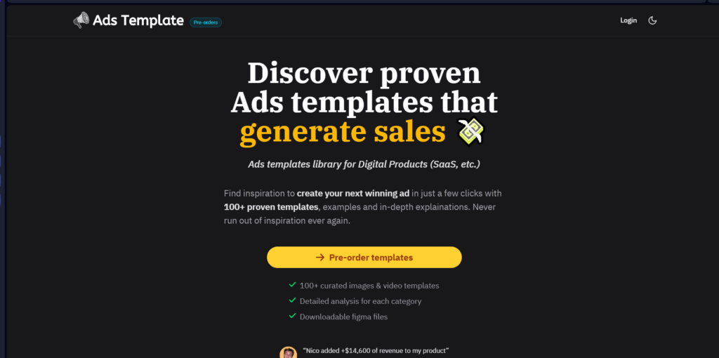Nico - Discover proven Ads templates that generate sales