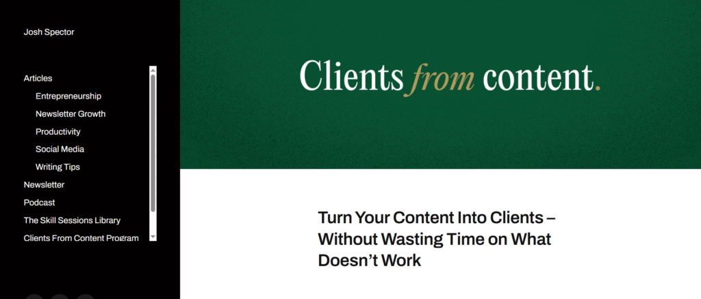 Josh Spector - Turn Your Content Into Clients