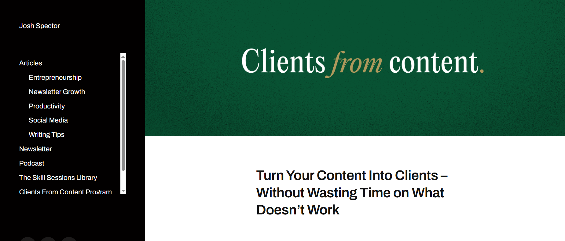 Josh Spector - Turn Your Content Into Clients