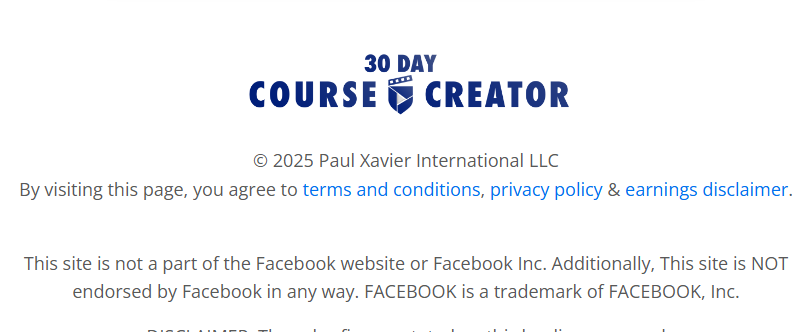 Paul Xavier – 30 Day Course Creator 2025