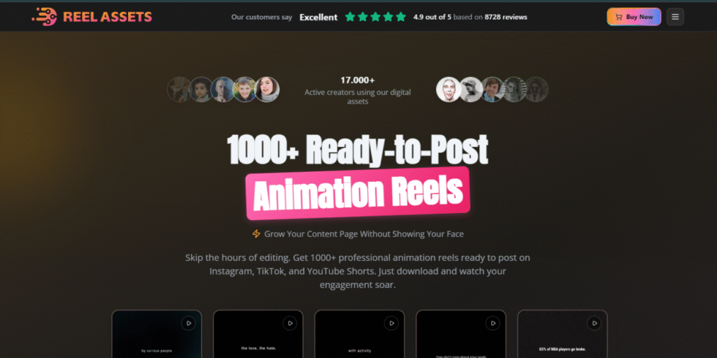 Reel Assets – 1000+ Ready-to-Post Animation Reels