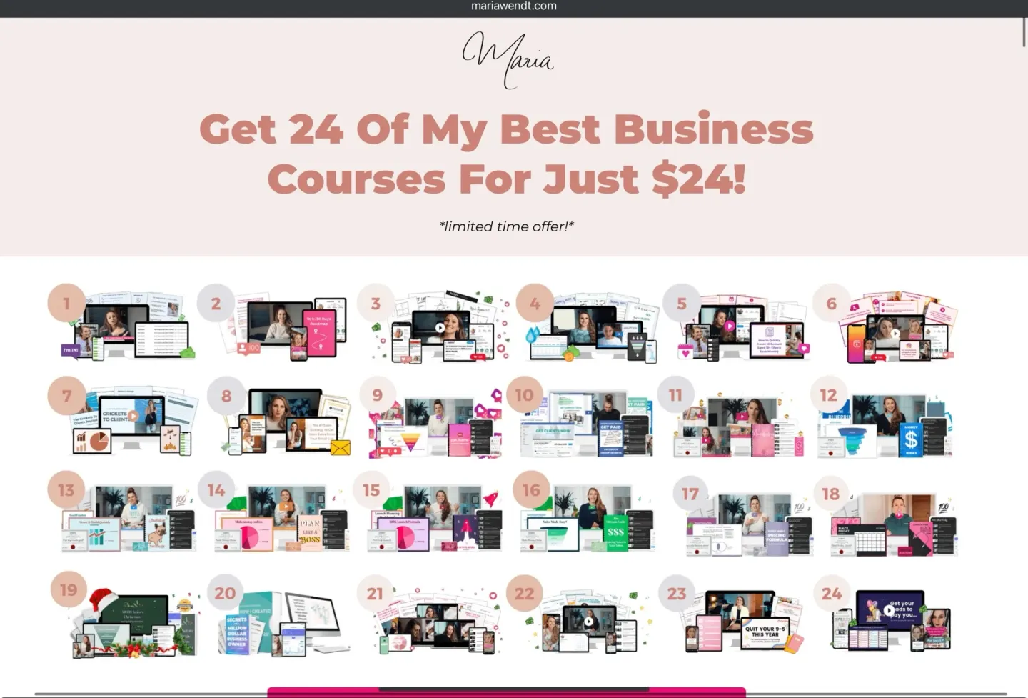 Maria Wendt – 24 Courses + Upsell